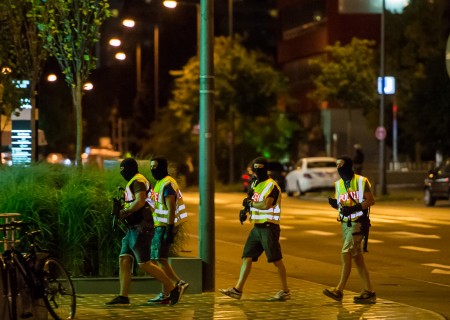 MUNICH, GERMANY - JULY 22:  Police officers secure the area around the Olympia Einkaufzentrum (OEZ) at July 22, 2016 in Munich, Germany.  According to reports, several people have been killed and an unknown number injured in a shooting at a shopping centre in the north-western Moosach district in Munich. Police are hunting the attacker or attackers who are thought to be still at large. (Photo by Joerg Koch/Getty Images)