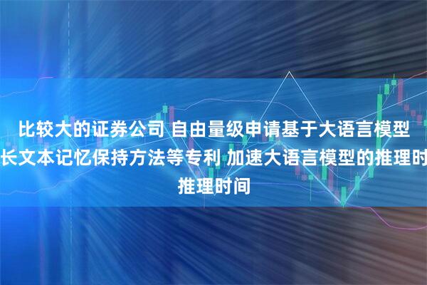 比较大的证券公司 自由量级申请基于大语言模型的长文本记忆保持方法等专利 加速大语言模型的推理时间